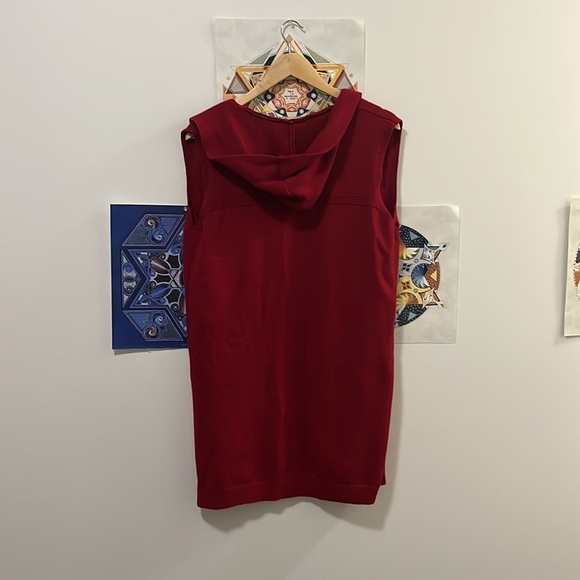 SOLD Cashmere Red Sweater Hang Cool Pretty Chic Soft Cardigan Top - Picture 3 of 3